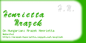 henrietta mrazek business card